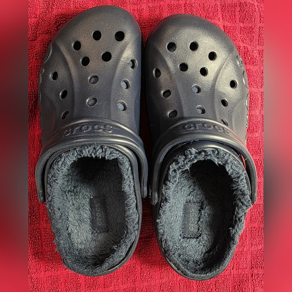 Crocs Baya Fur lined ..Navy Blue